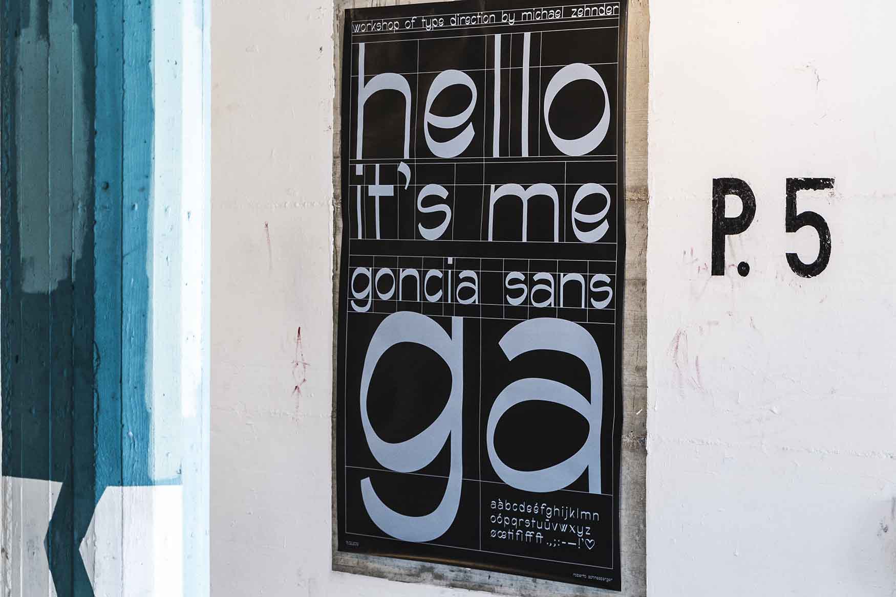 Goncia Sans poster design ticino